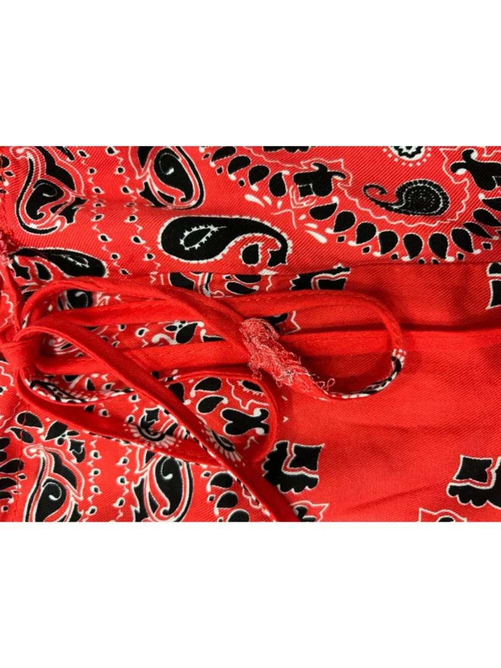 Venus Medium Red Paisley Print Off Shoulder Baby Doll Romper Boho Festival